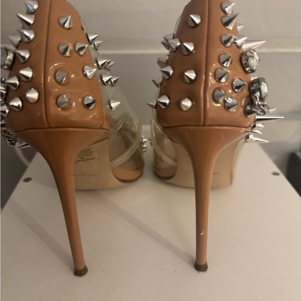 Steve Madden Metallic and Nude Studded Heels - Picture 4 of 6